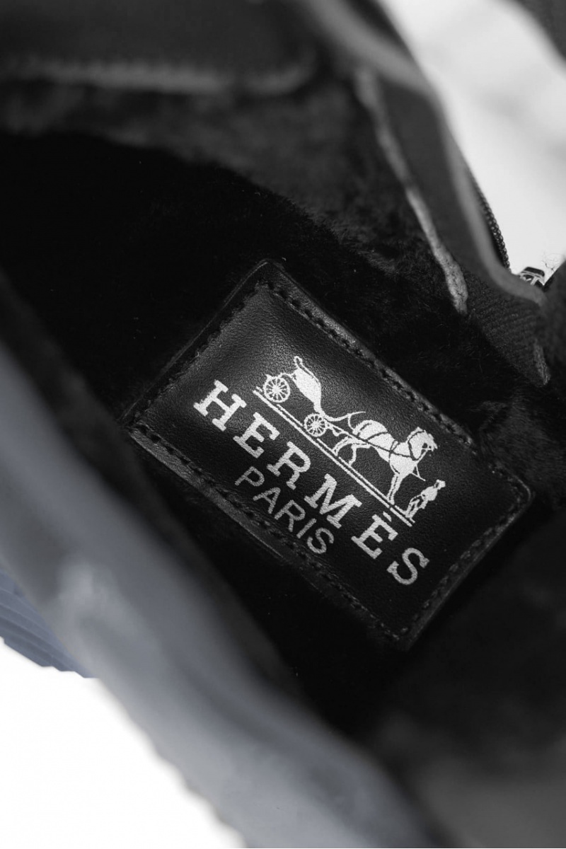 Hermes Кроссовки с мехом Bouncing high-top - Navy