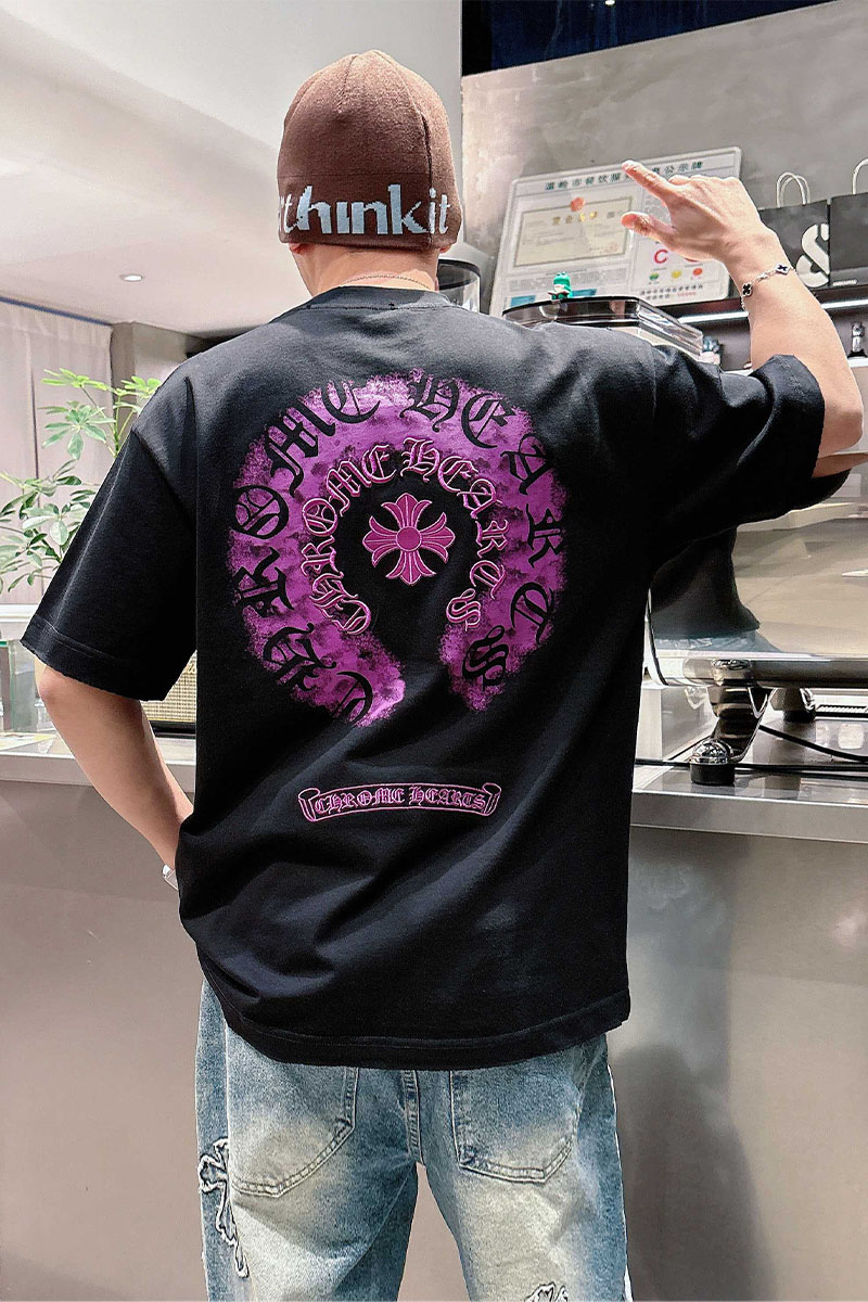 Chrome Hearts Чёрная оверсайз футболка premium