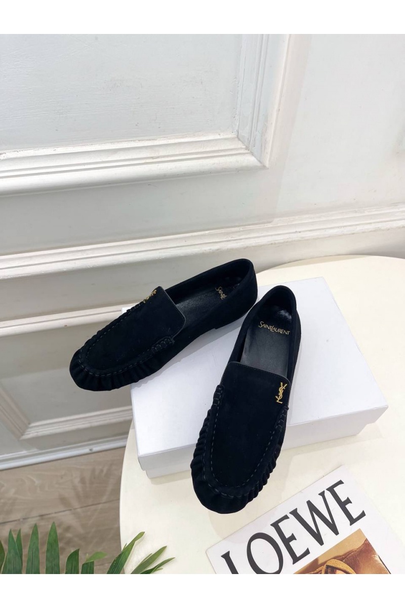 Yves Saint Laurent Женские замшевые лоферы premium