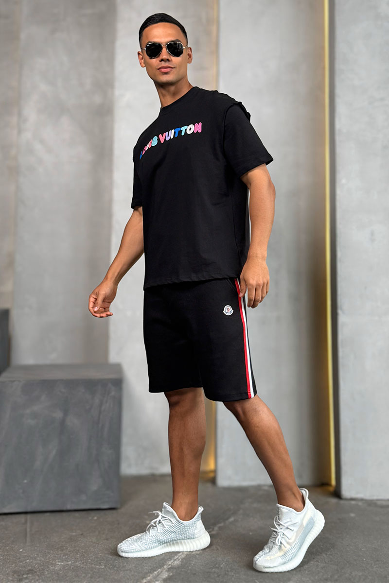 Lоuis Vuittоn Брендовая оверсайз футболка чёрного цвета