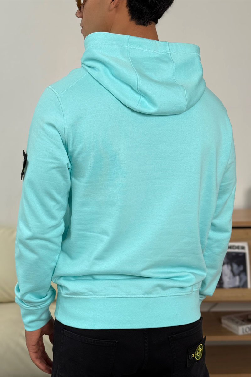 Stone Island Мужское худи бирюзового цвета Compass-patch