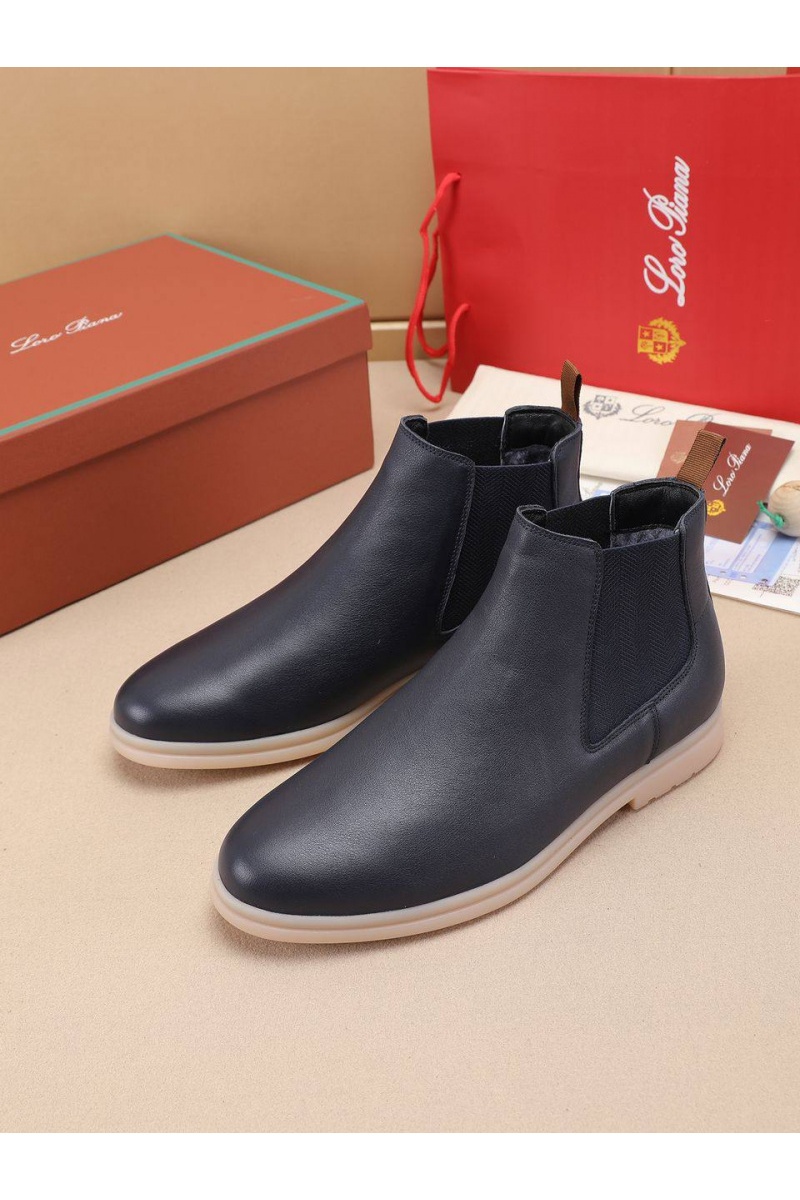 Loro Piana Кожаные ботинки с мехом 