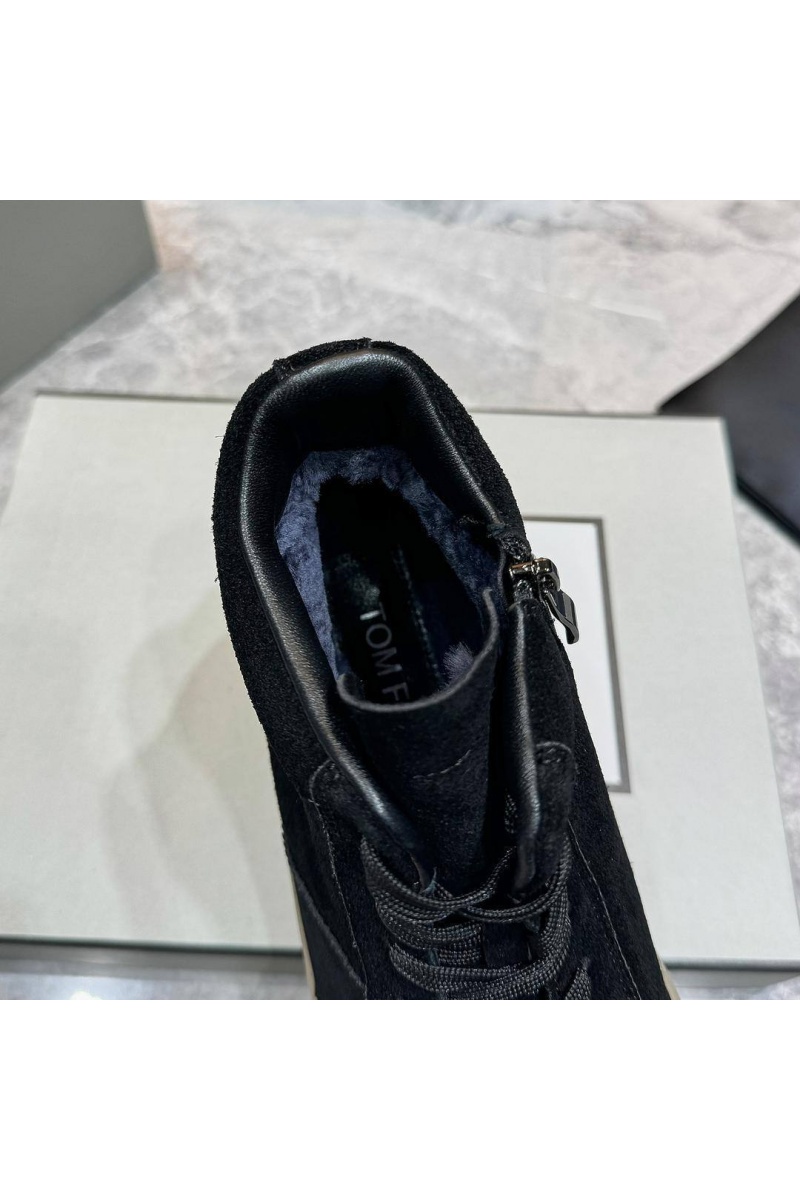 Tom Ford Замшевые кроссовки с мехом Tom Ford high-top - Black