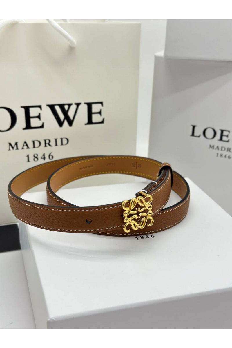 Loewe Женский кожаный ремень Anagram - ширина 2 см, длина 75 / 80 / 85 / 90 см (2 расцветки)