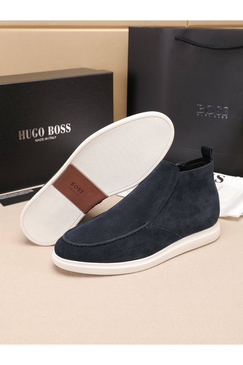 Hugо Воss Замшевые лоферы с мехом high-top - Navy