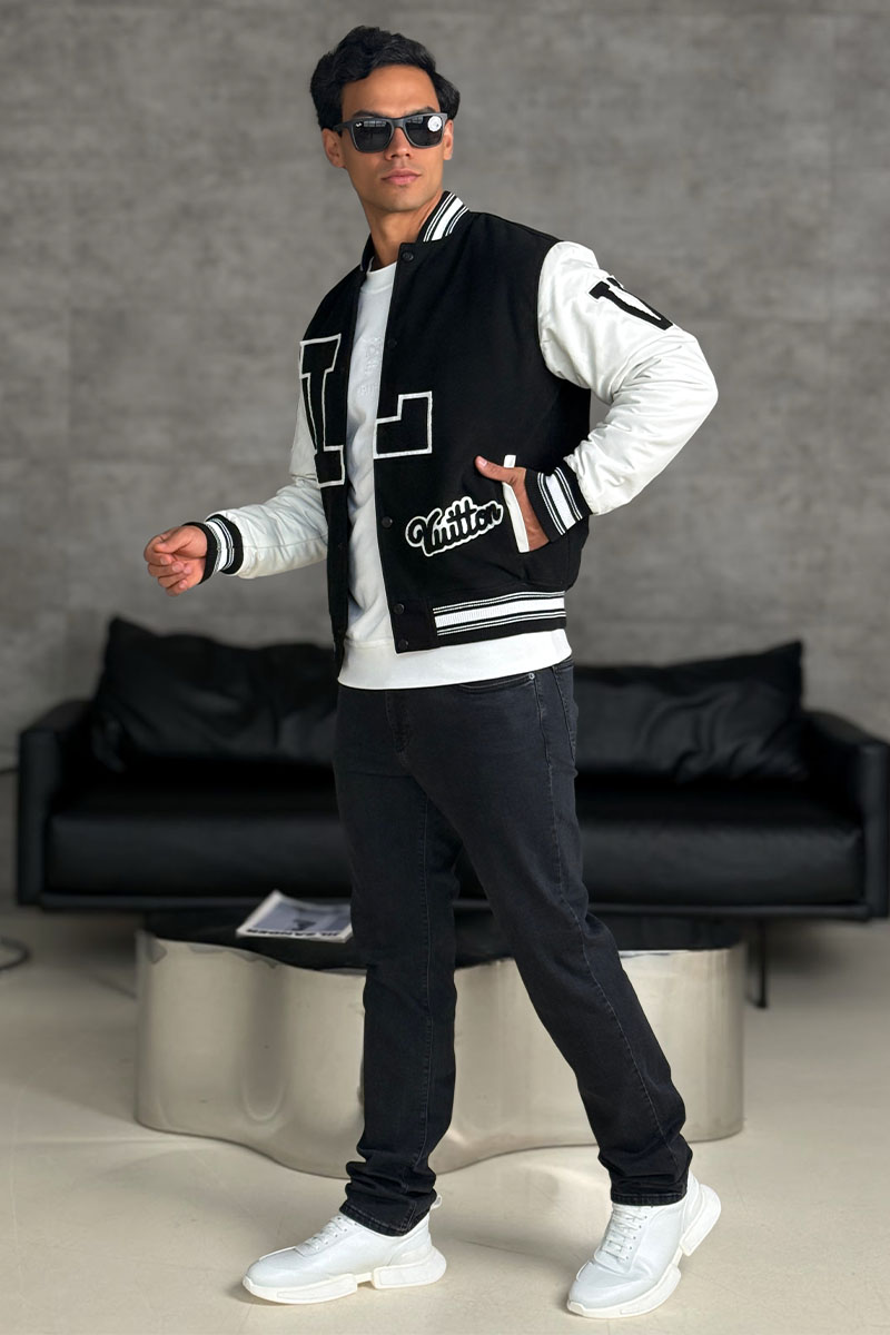 Lоuis Vuittоn Мужской чёрный бомбер Baseball multi-patch