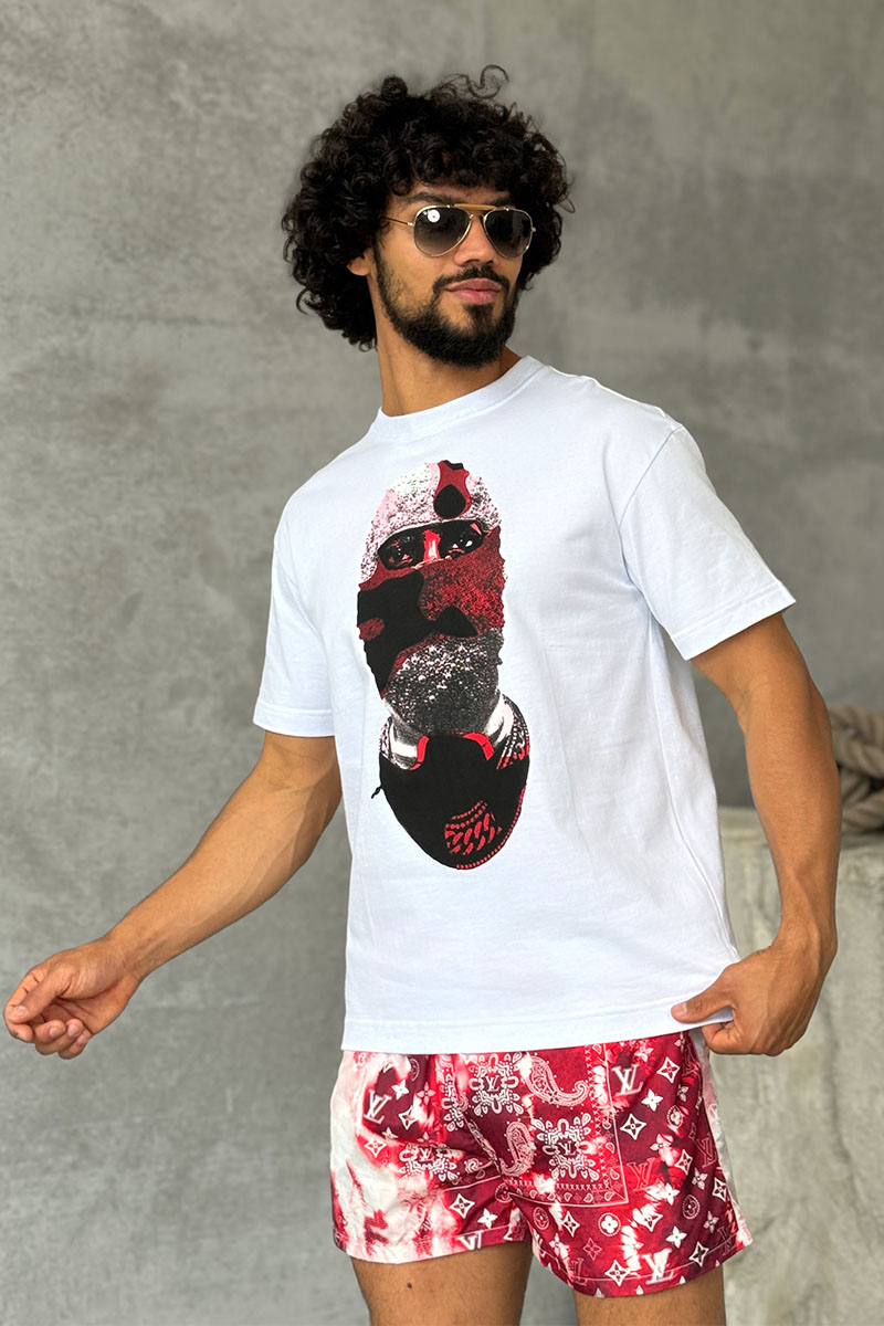 Designer Clothing Мужская белая футболка Ih Nom Uh Nit "Mask On"