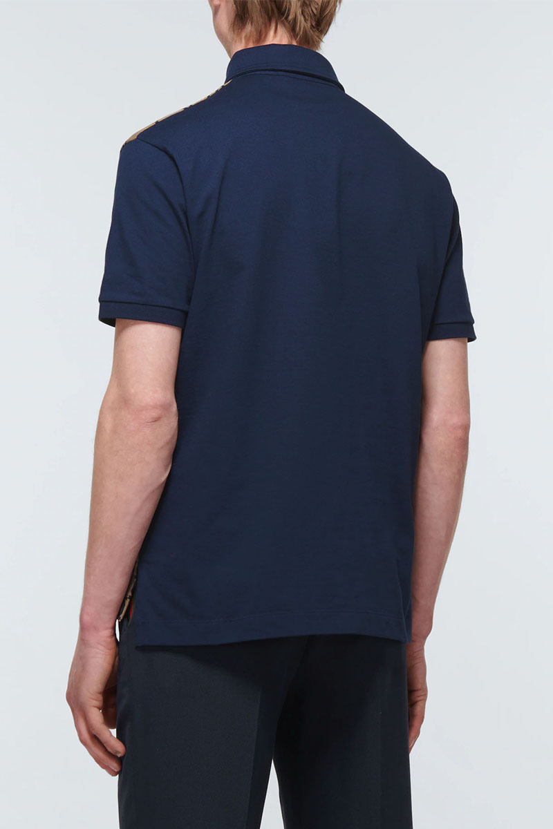 Gucci Мужское поло GG monogram all-over - Navy / Beige