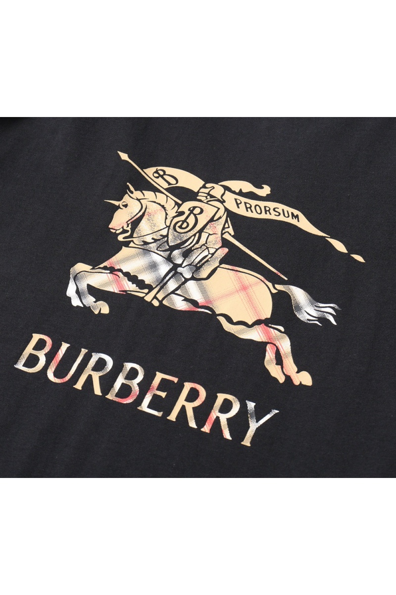 Burberry Мужская чёрная футболка Equestrian Knight