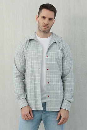 Мужская рубашка Premium - Grey Chequer