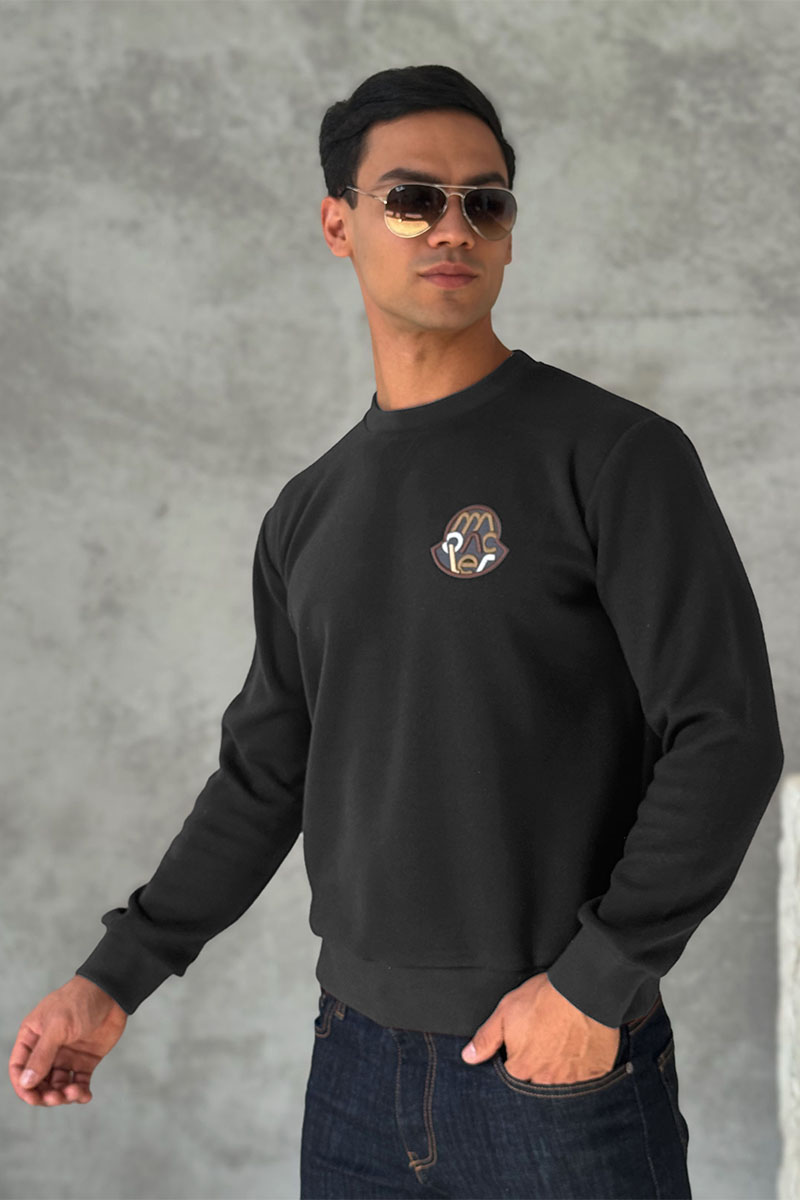 Moncler Мужской свитшот logo-patch - Grey