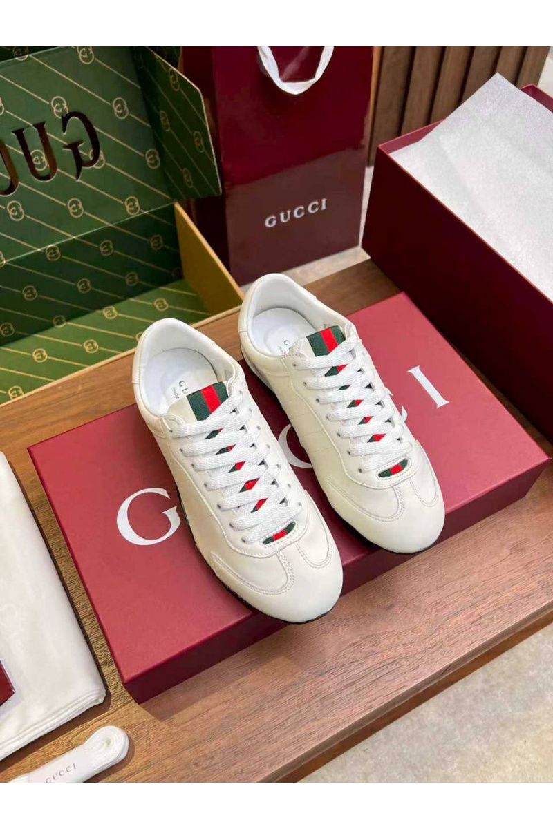 Gucci Женские кожаные кроссовки GG Shift premium