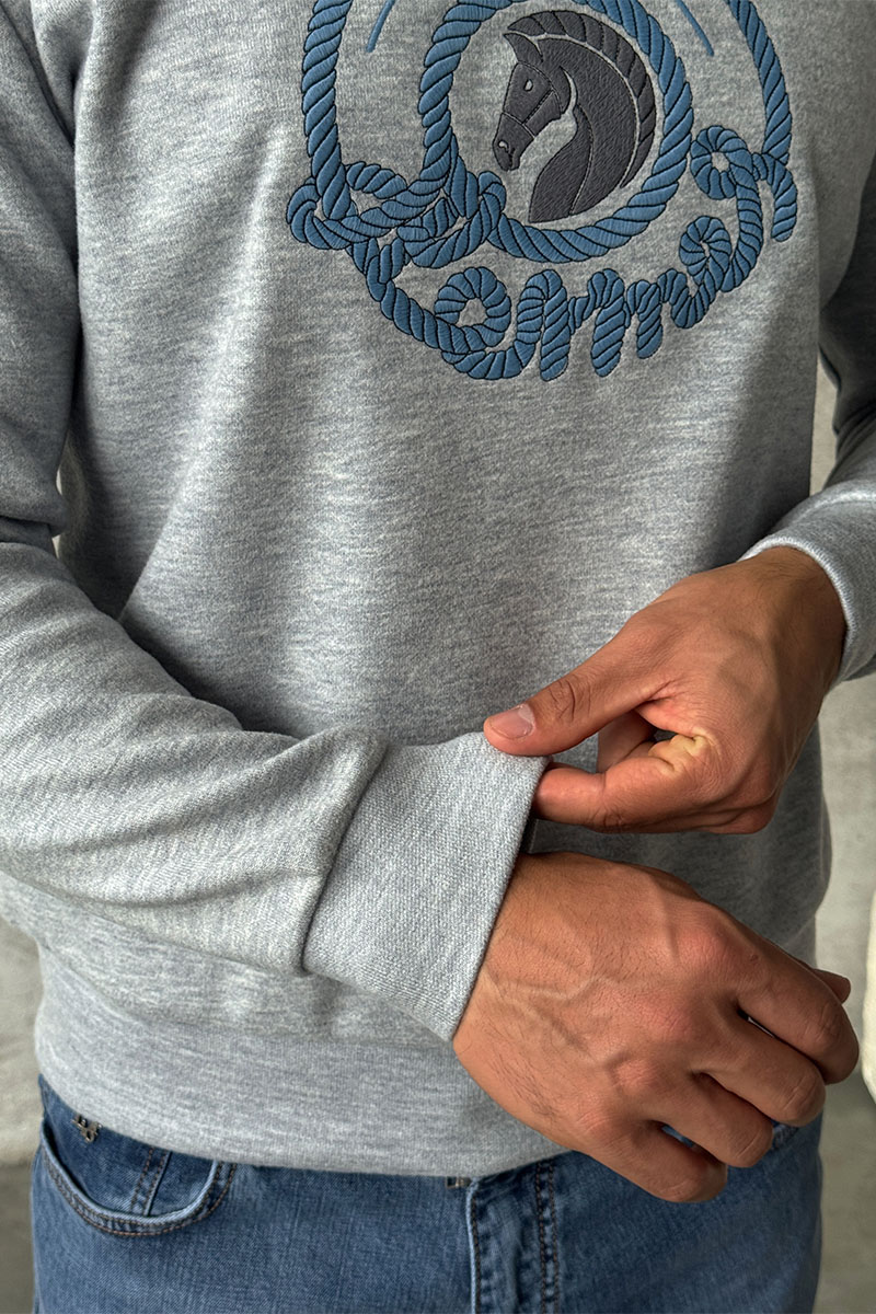 Hermes Мужской свитшот серого цвета 