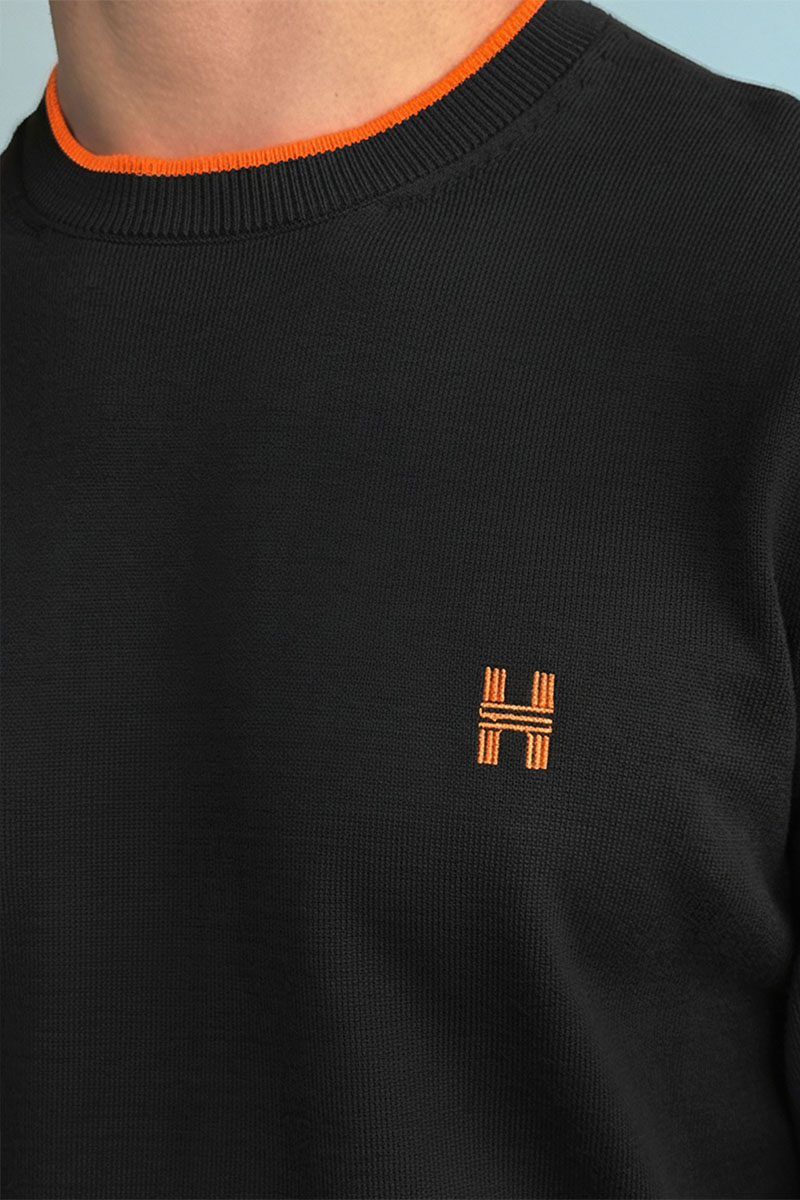 Hermes Мужской джемпер H embroidered - Black