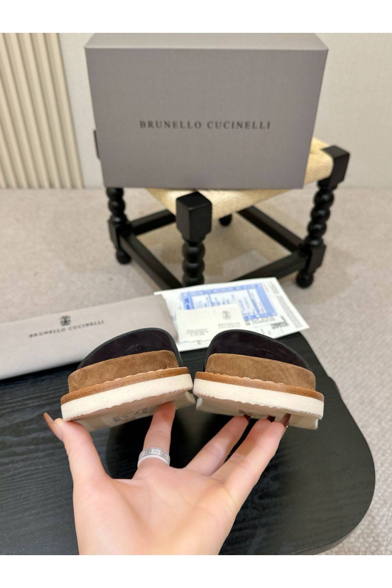 Brunеllо Сuсinеlli Мужские кожаные шлёпанцы 