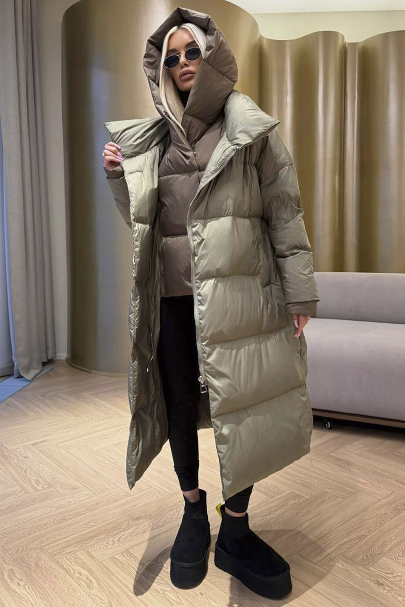 Max Mara Женский пуховик с капюшоном premium - Green