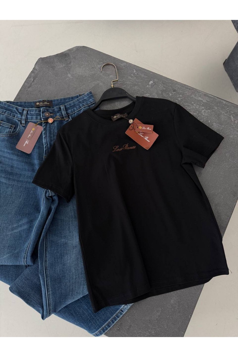 Loro Piana Женская базовая футболка premium - Black