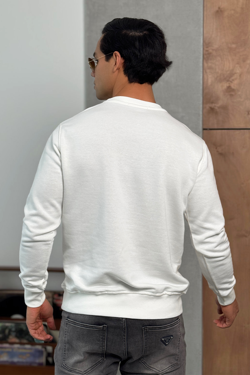 Prada Мужской белый свитшот Linea Rossa logo