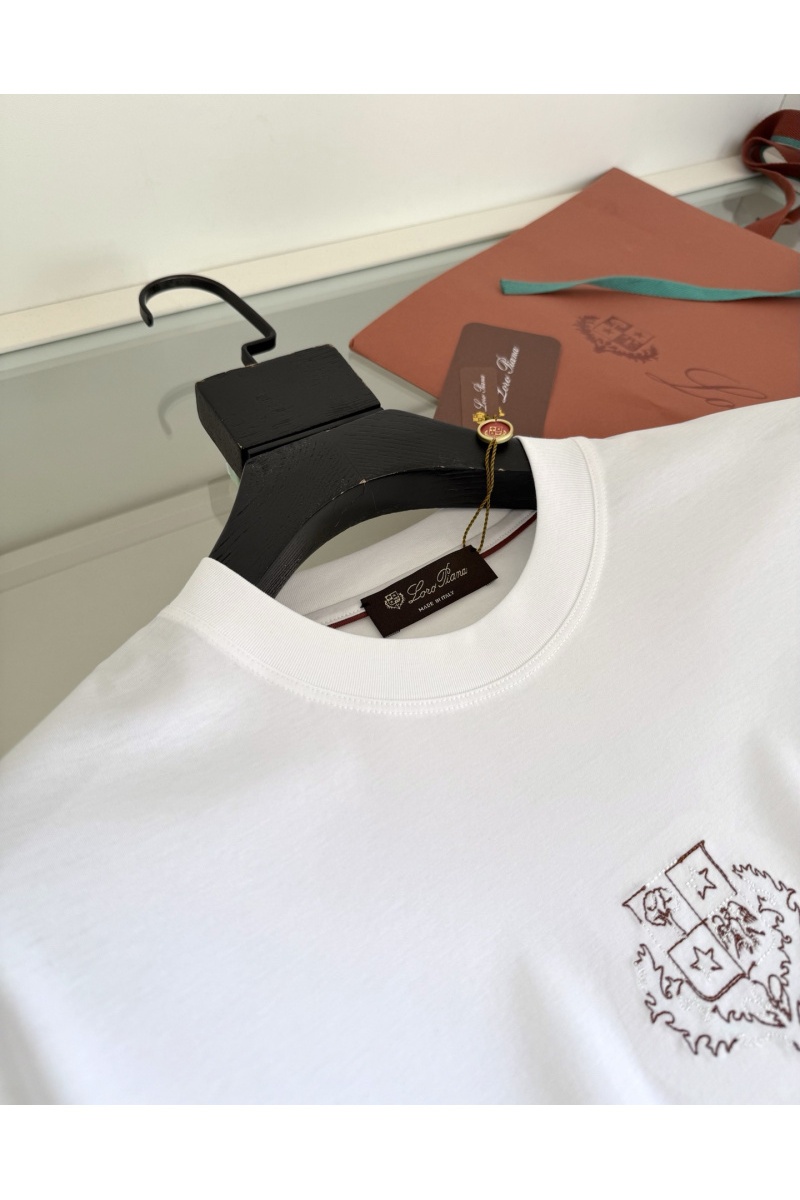 Loro Piana Мужская белая футболка premium