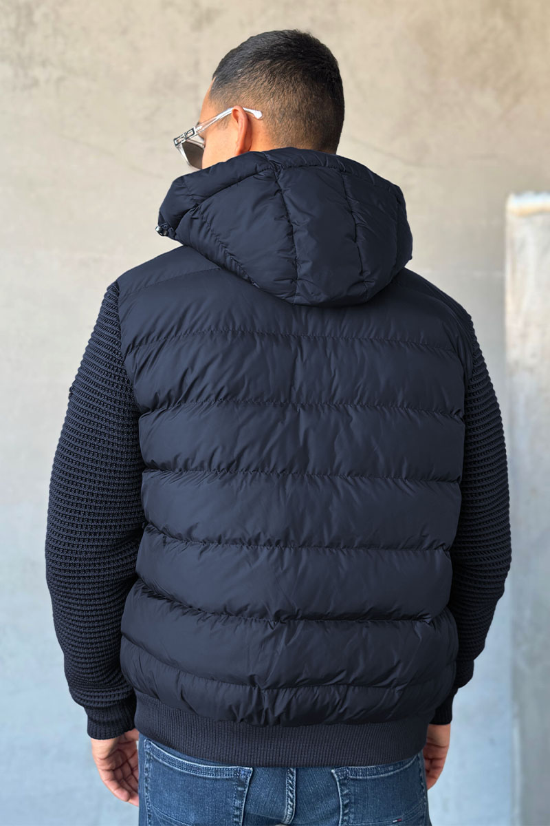 Paul & Shark Тёмно-синяя куртка с вязаными рукавами