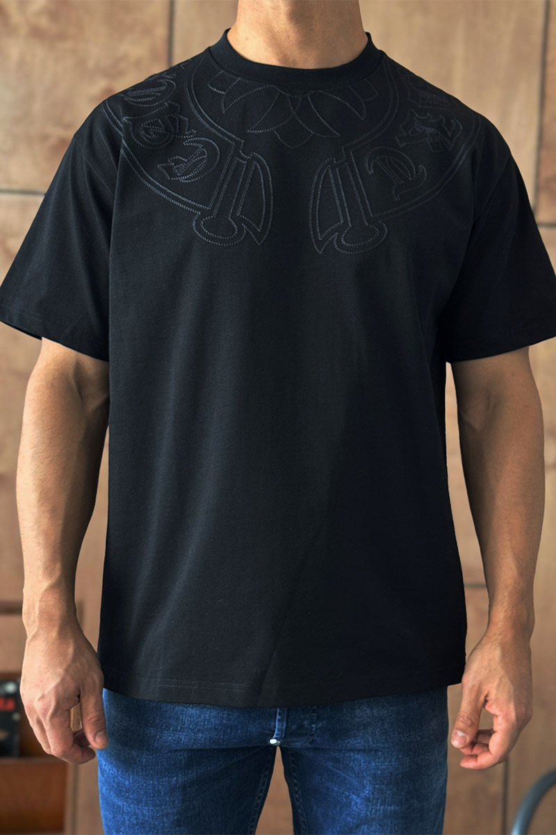 Designer Clothing Чёрная оверсайз футболка Gothic logo