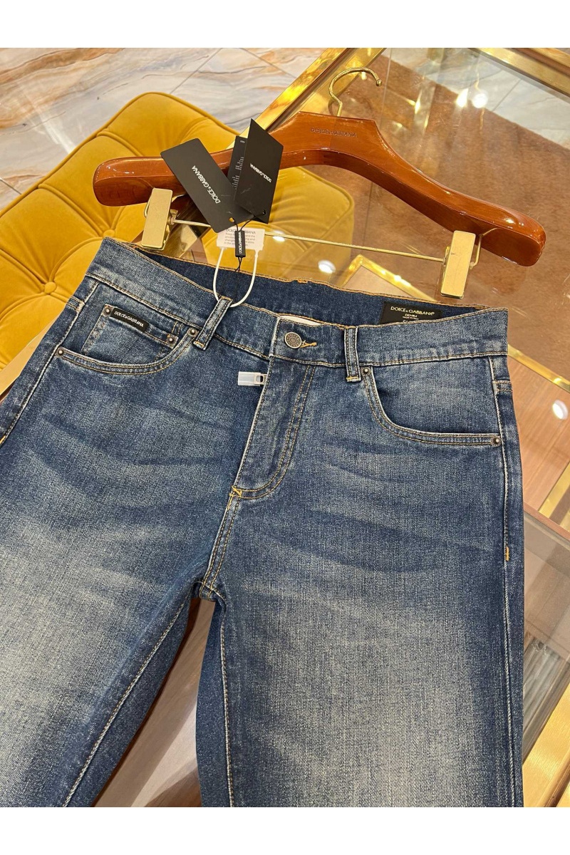 Dоlсе & Gаbbаnа Мужские синие джинсы slim fit Premium