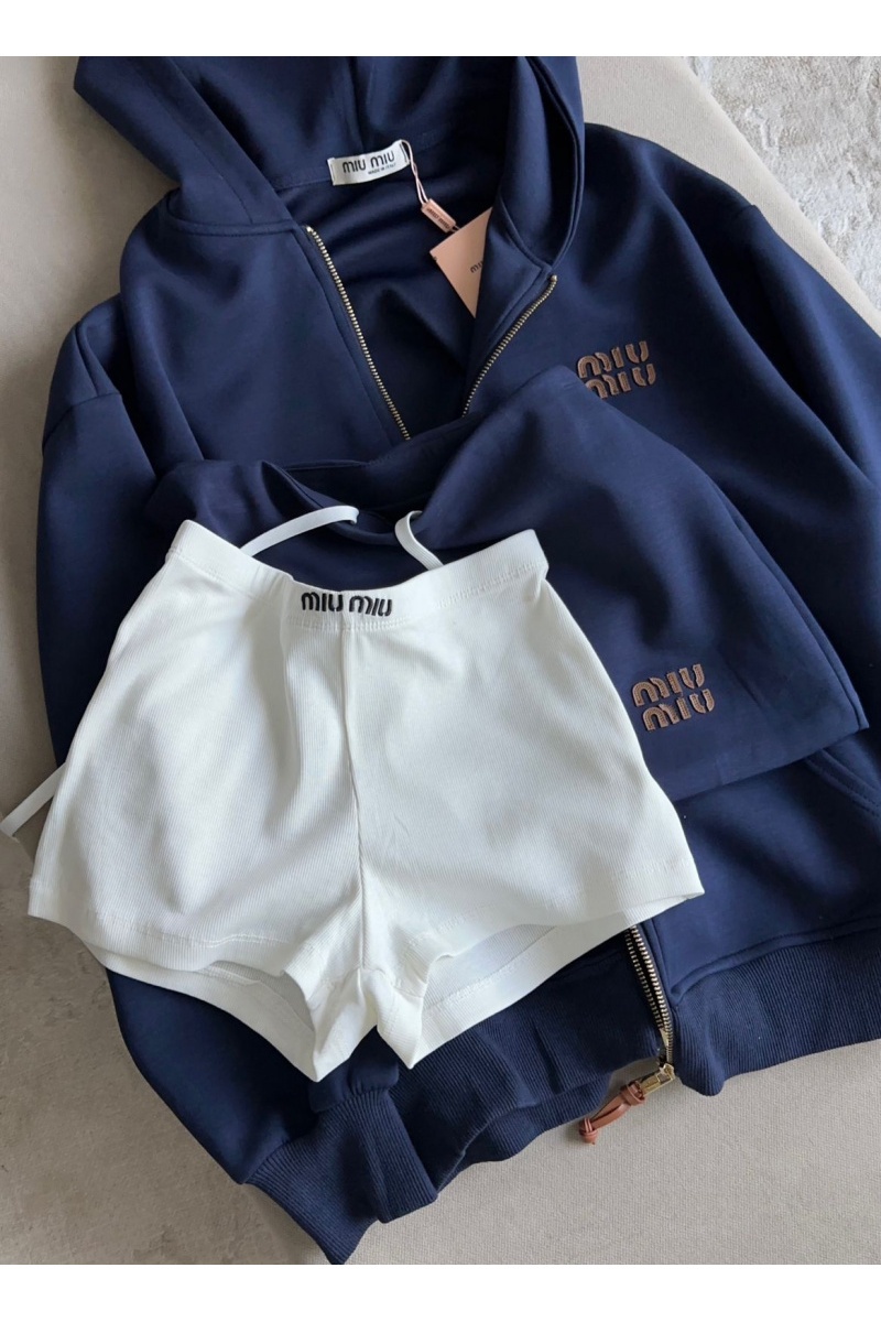 MIU MIU Женский костюм тройка синего цвета