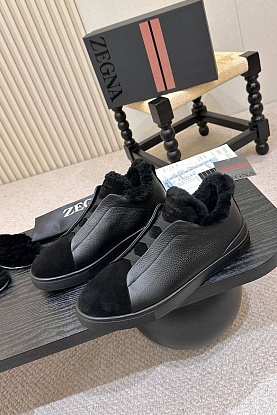 Кроссовки с мехом Triple Stitch high-top