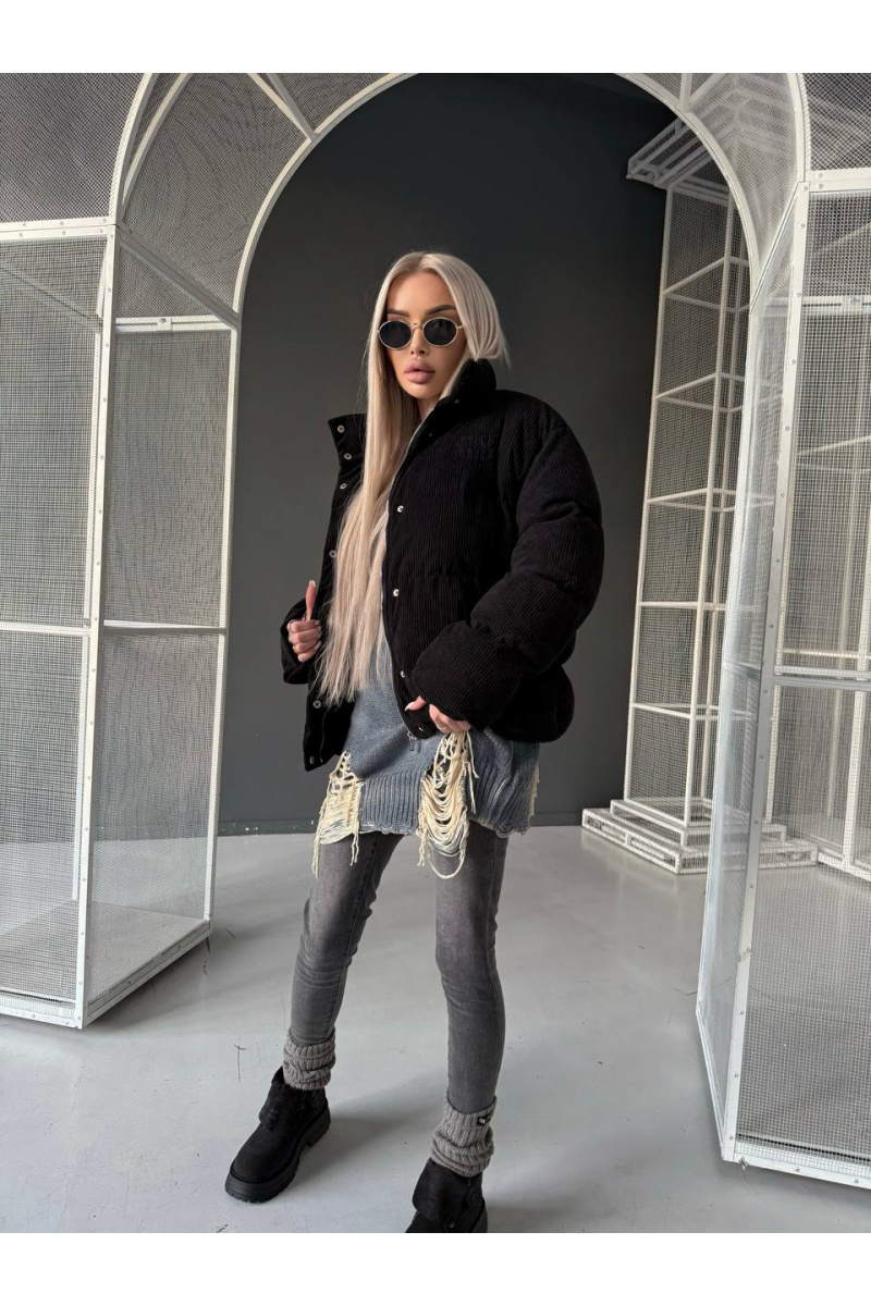 MIU MIU Женская чёрная вельветовая куртка
