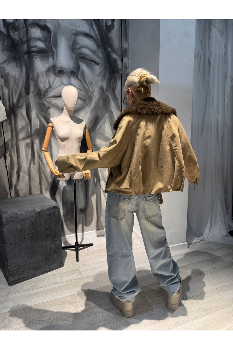 Max Mara Женский бомбер с натуральным мехом premium