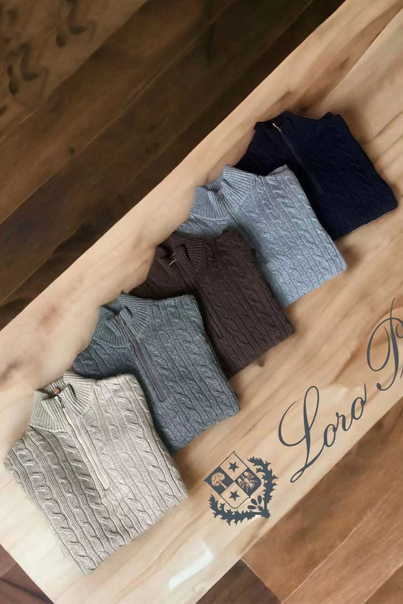 Loro Piana Кашемировый свитер Premium zip-neck - Grey
