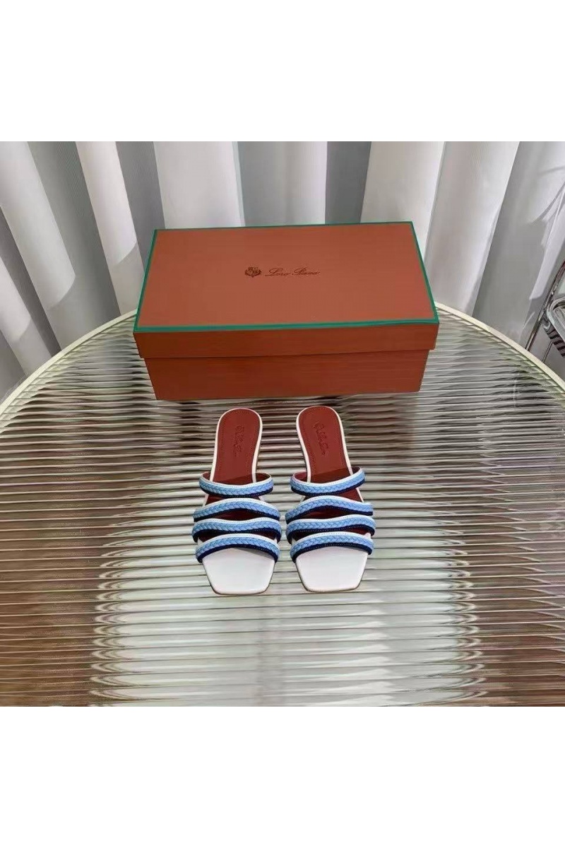 Loro Piana Женские кожаные шлёпанцы Premium