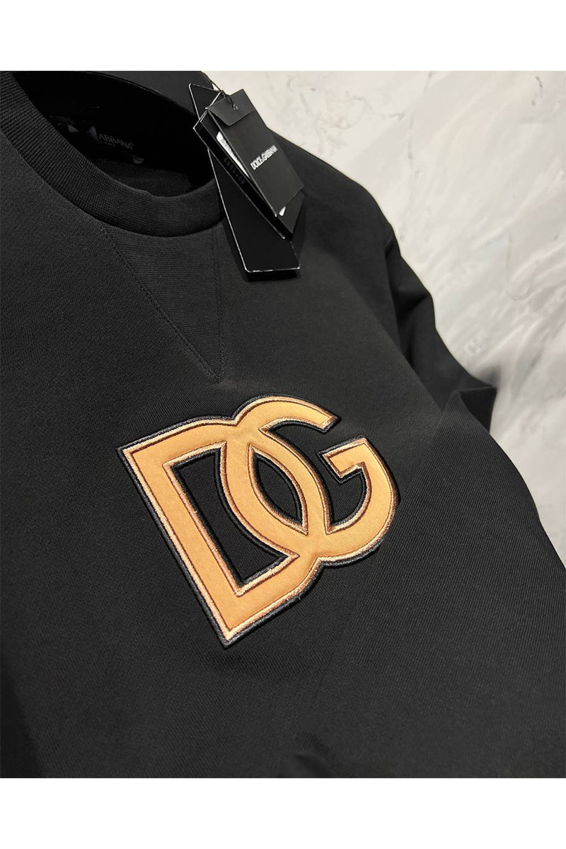 Dоlсе & Gаbbаnа Мужской оверсайз свитшот logo patch - Black