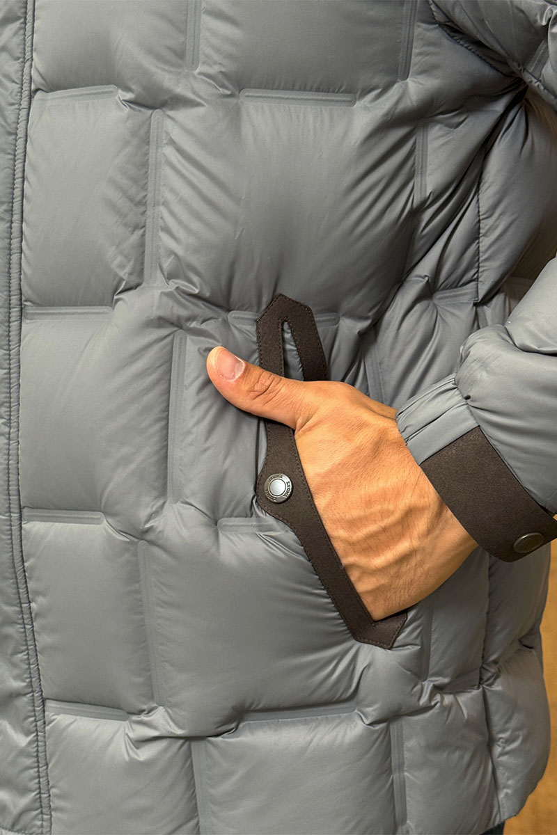 Zegna Мужской пуховик серого цвета