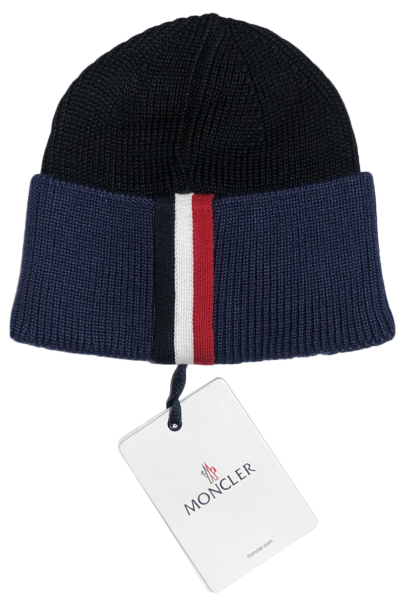 Moncler Мужская брендовая шапка - Black / Navy