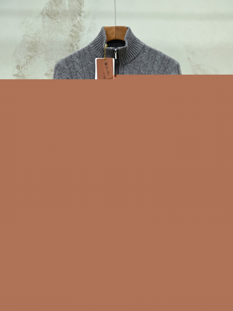 Loro Piana Кашемировый свитер Premium zip-neck - Dark Grey