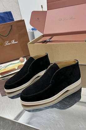 Женские замшевые лоферы premium - Black