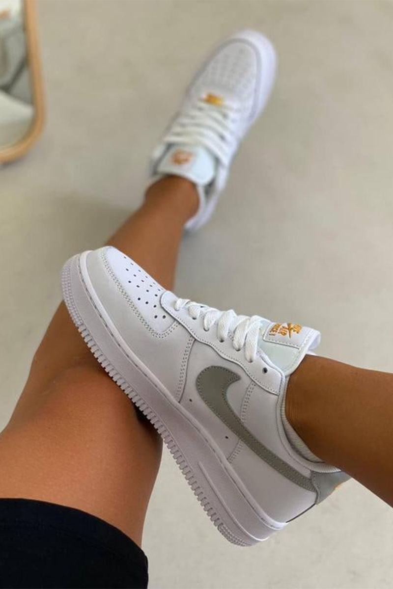 Nike Кроссовки AF1 Mini Swoosh - Grey / Gold