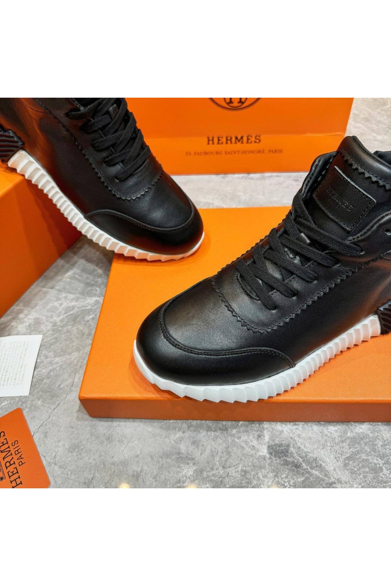 Hermes Кроссовки с мехом Bouncing high-top - Black / White