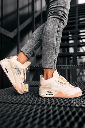 Кроссовки AJ4 Retro x Off-White "Sail"