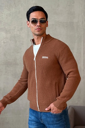 Свитер на молнии Premium - Brown 
