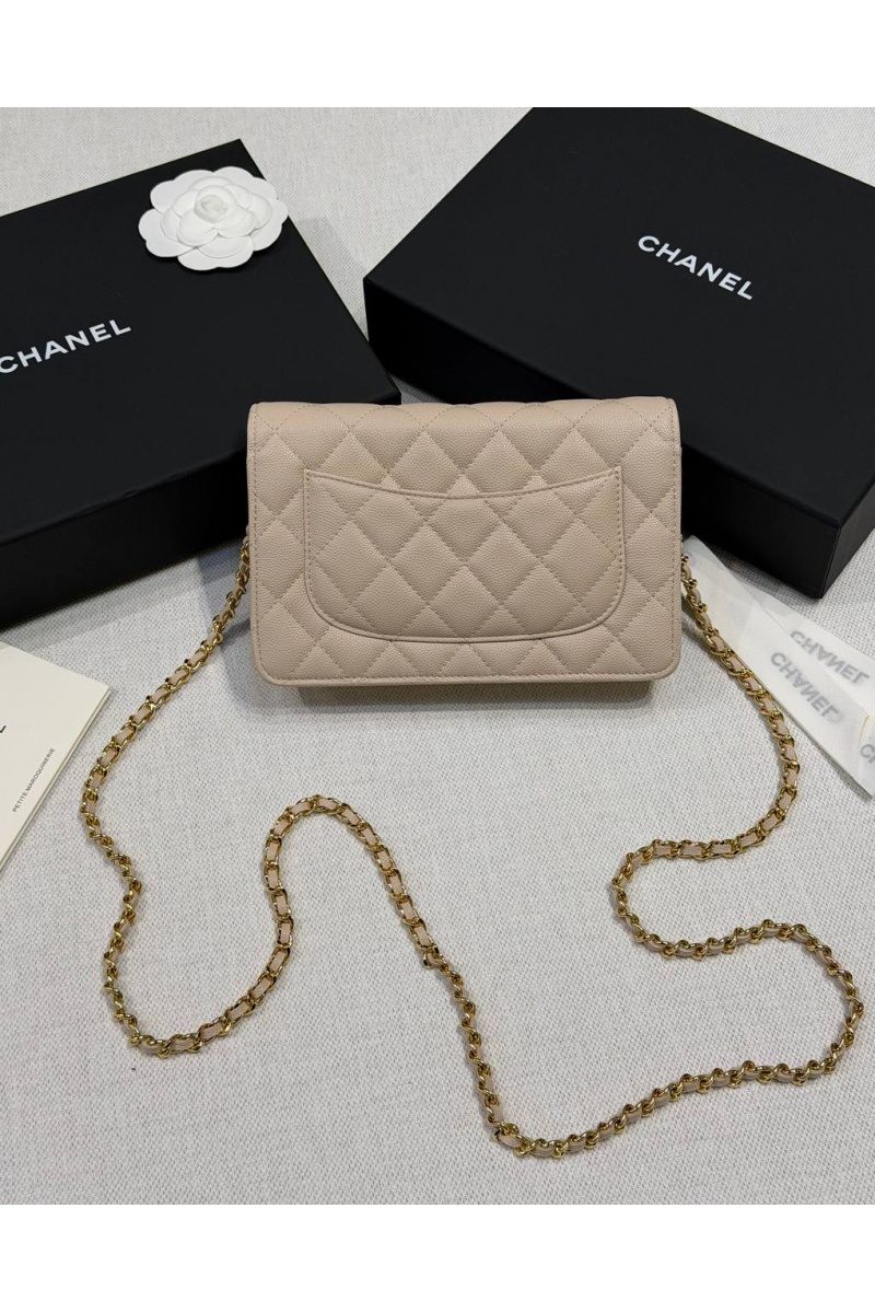 Chаnеl Кожаная сумка Wallet on Chain premium 19x12x4 см