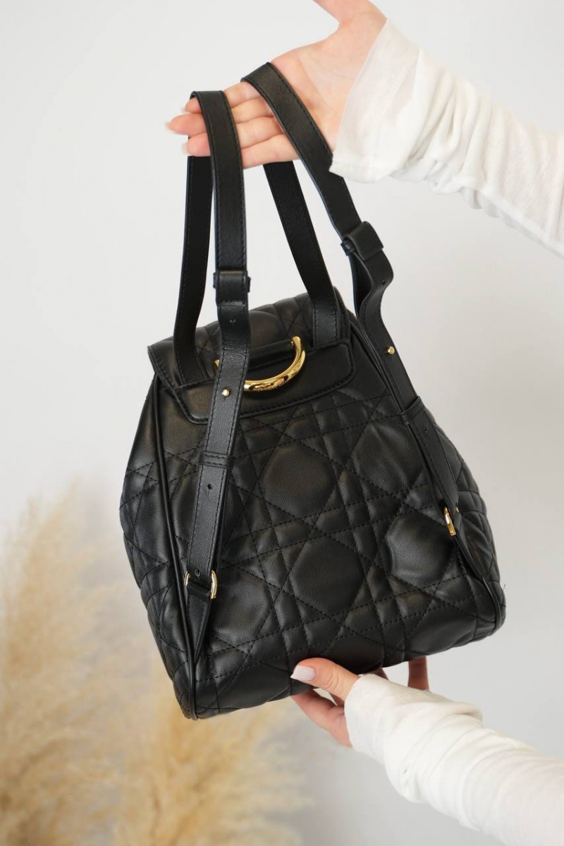 Dior Кожаный рюкзак Caro 26x25 см - Black
