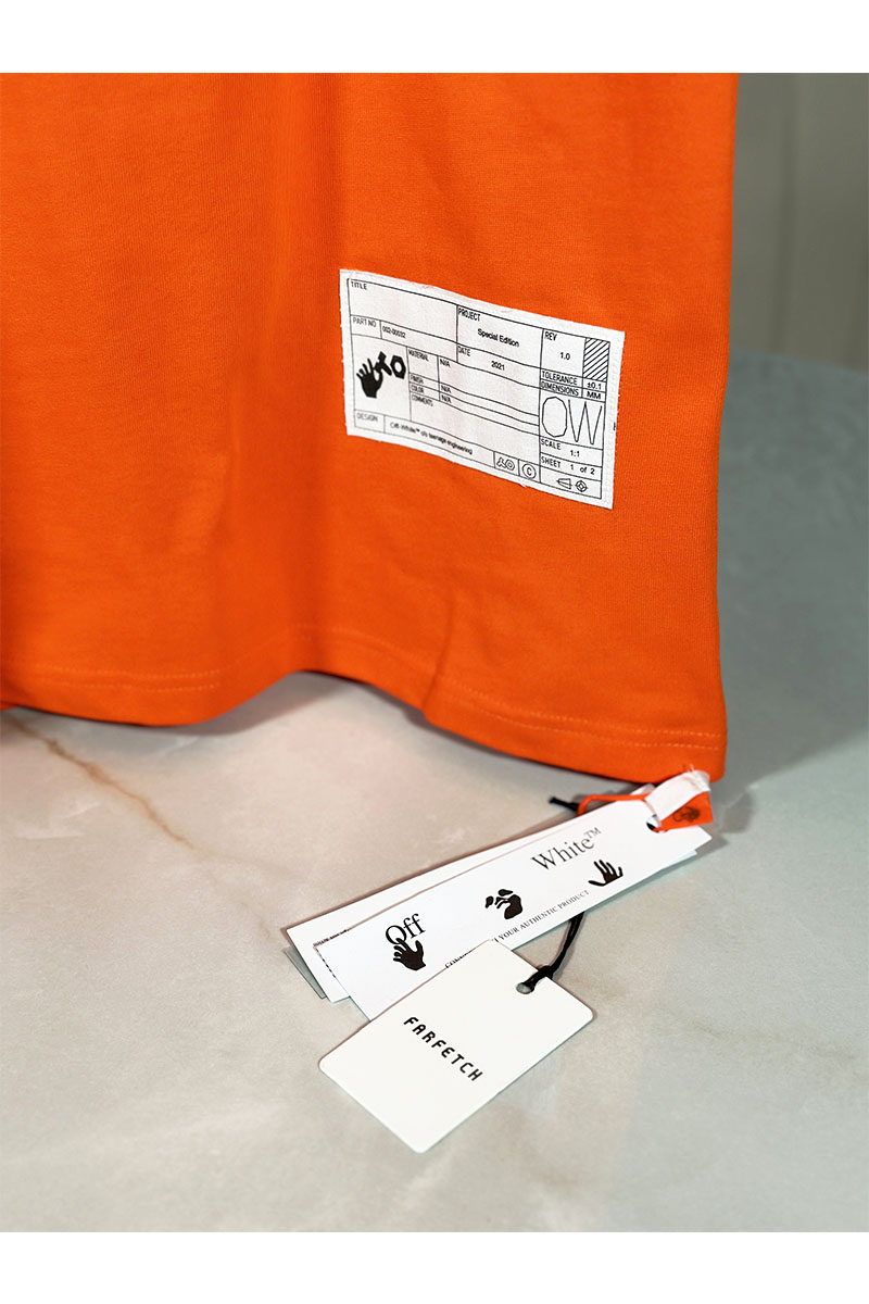 Off-White Оранжевая футболка teenage engineering