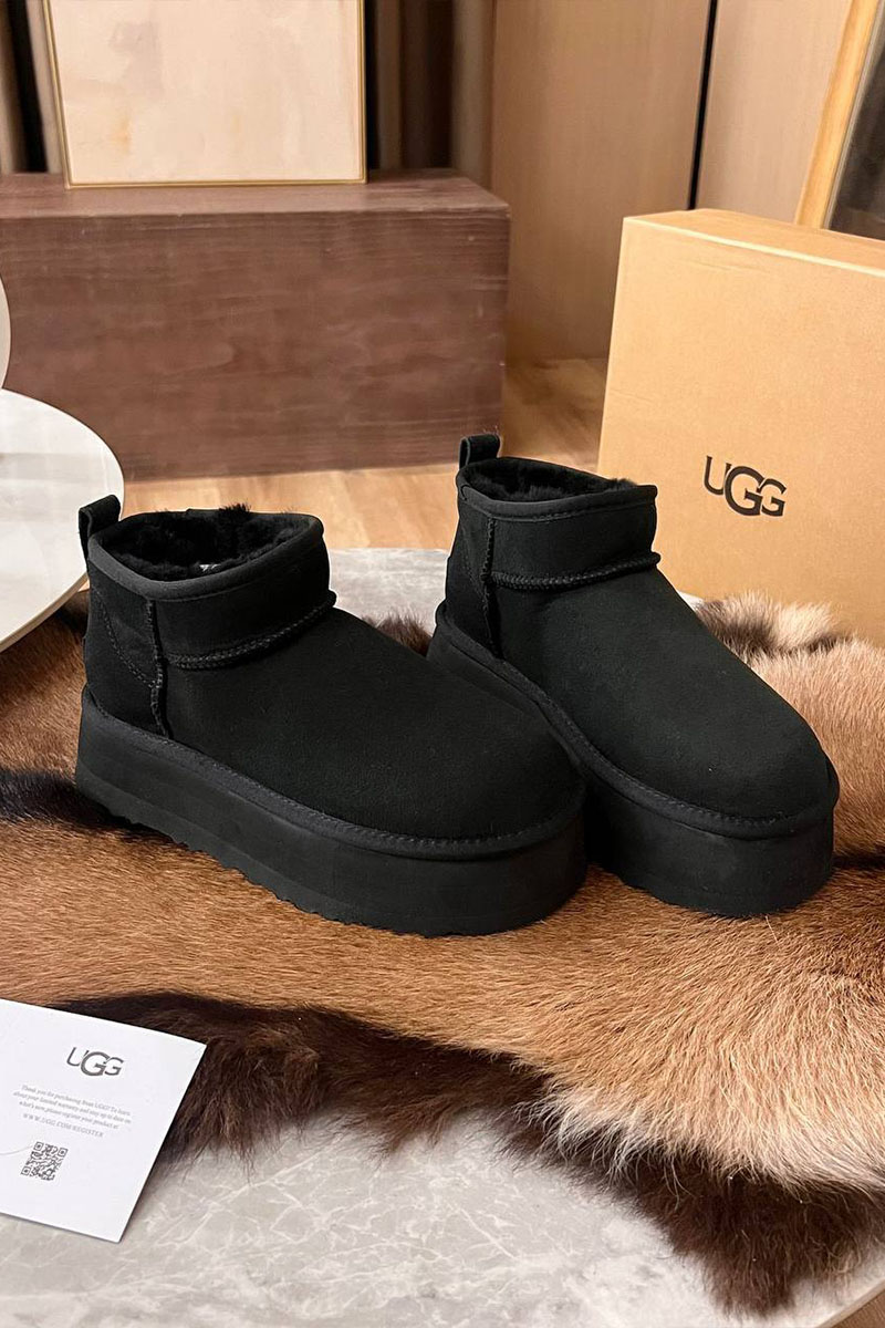 UGG Женские ботинки Classic Ultra Mini Platform - Black