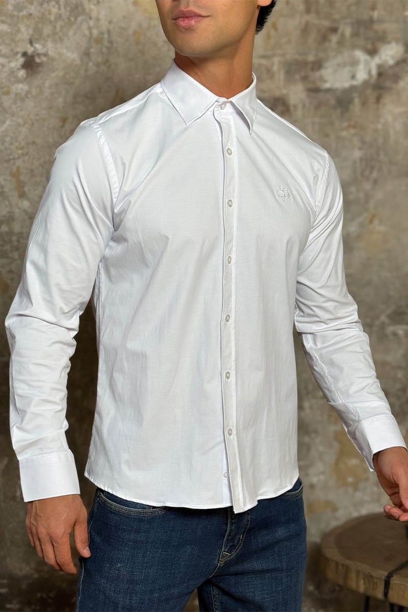 Loro Piana Мужская рубашка белого цвета