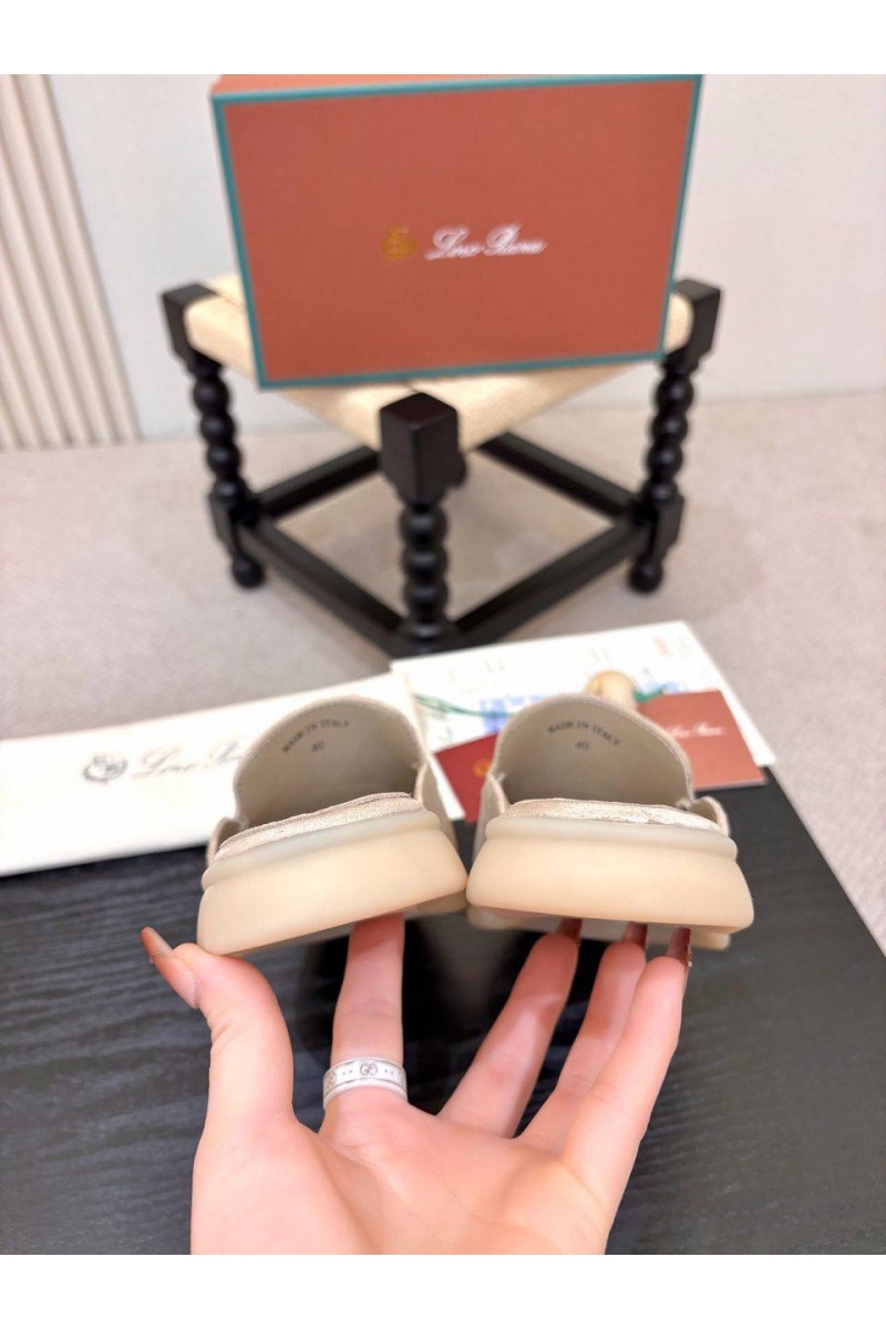 Loro Piana Мужские замшевые шлёпанцы Loro Piana