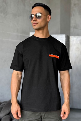 Чёрная оверсайз футболка Heron Preston Collaboration