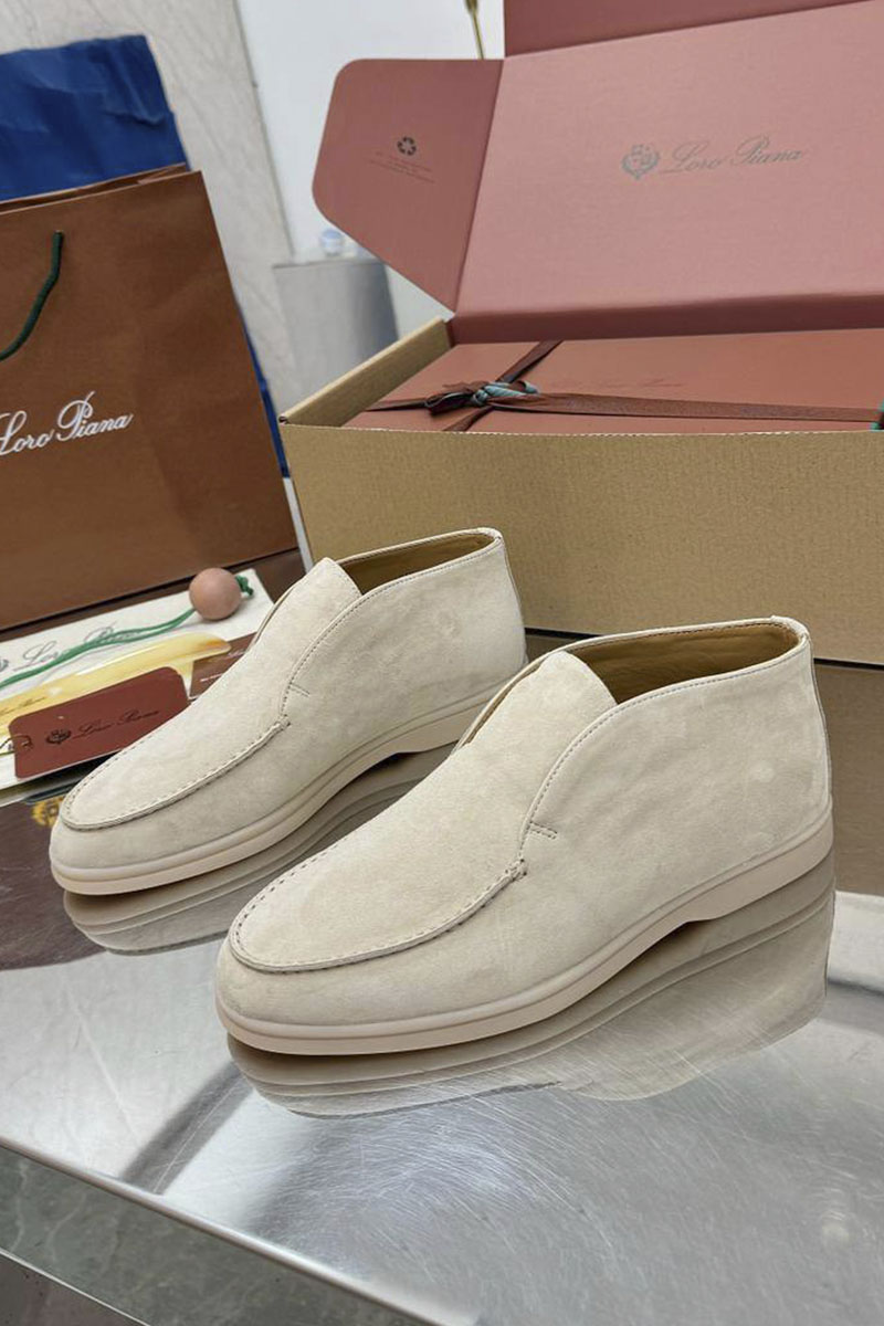 Loro Piana Женские замшевые лоферы premium - Beige