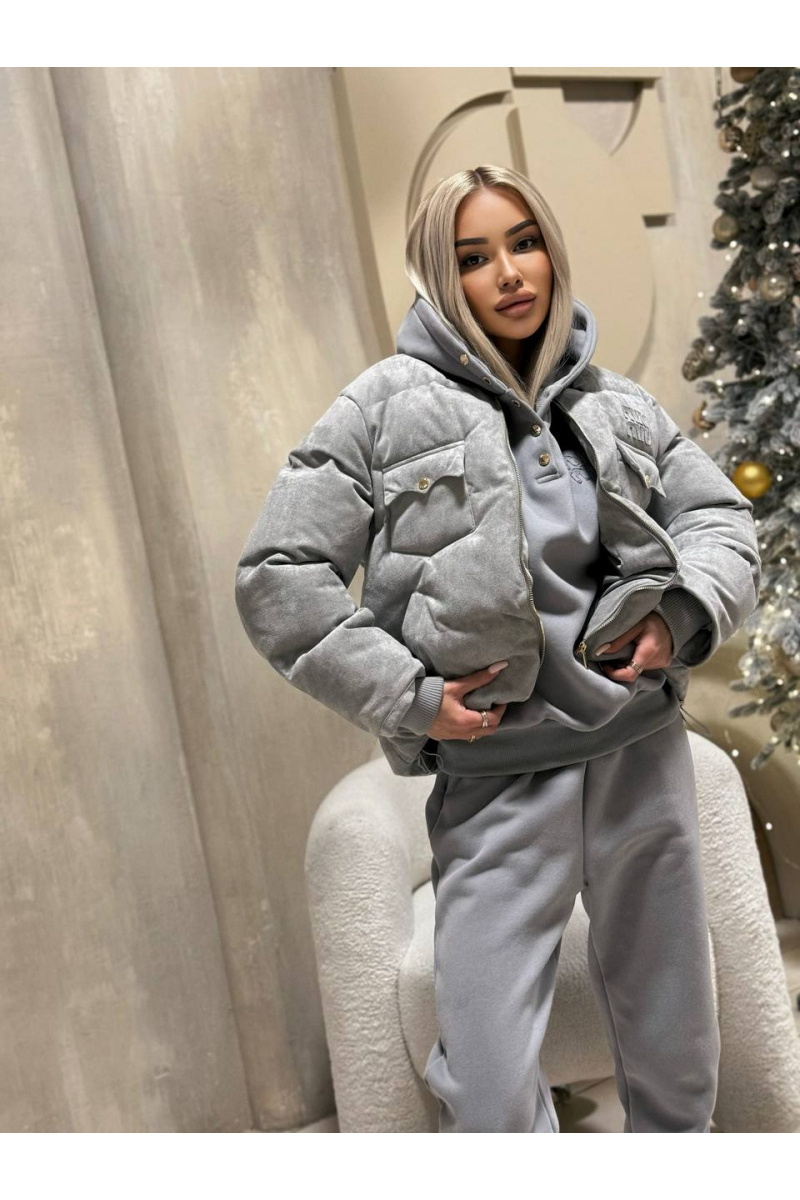 MIU MIU Женский серый костюм тройка 